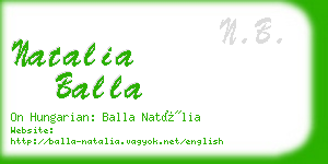 natalia balla business card